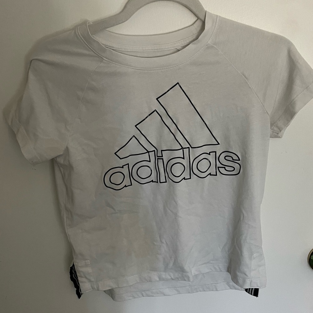White Addidas Workout Tee